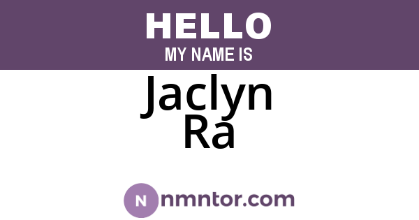 Jaclyn Ra
