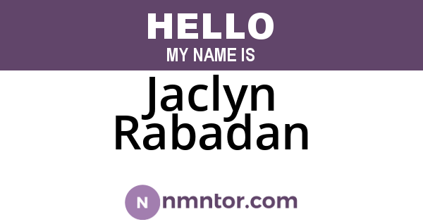 Jaclyn Rabadan