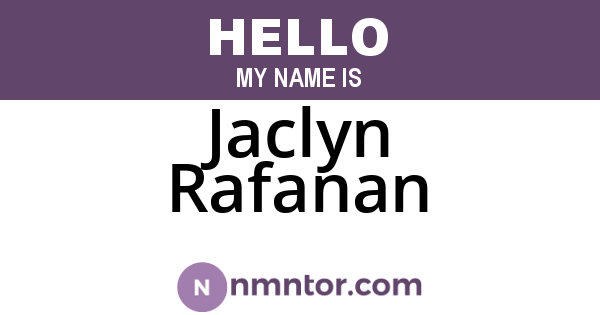 Jaclyn Rafanan
