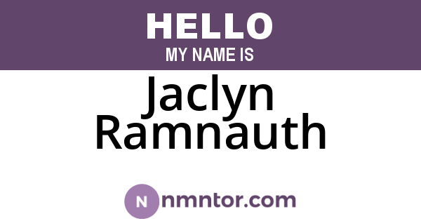 Jaclyn Ramnauth
