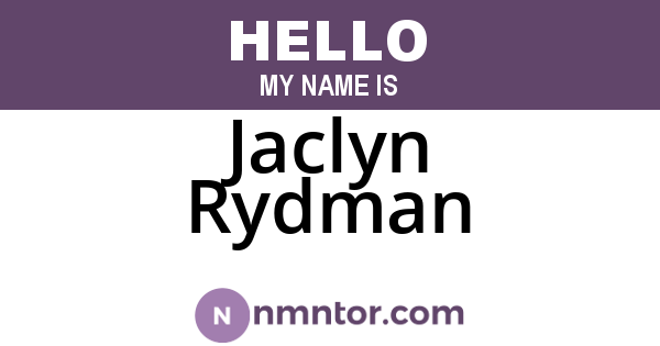 Jaclyn Rydman