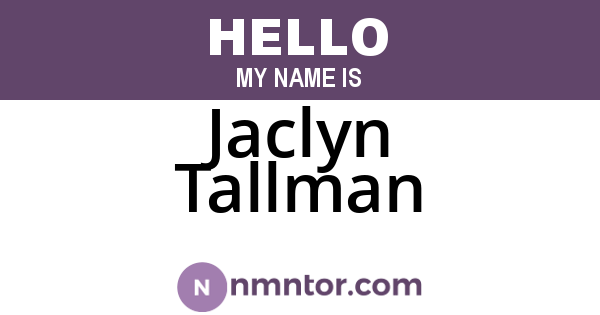 Jaclyn Tallman