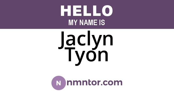 Jaclyn Tyon