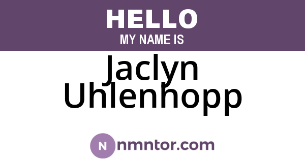 Jaclyn Uhlenhopp