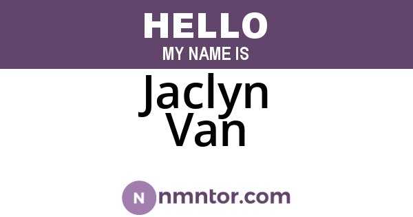 Jaclyn Van