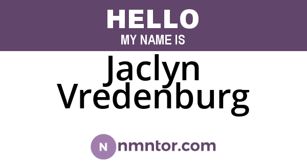 Jaclyn Vredenburg