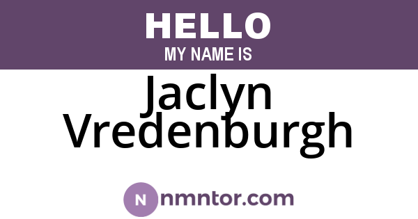 Jaclyn Vredenburgh