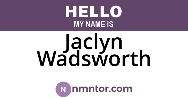 Jaclyn Wadsworth