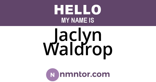 Jaclyn Waldrop