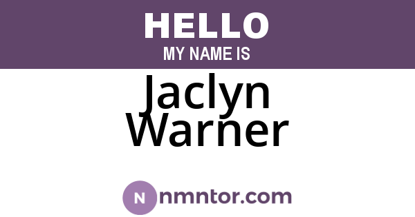 Jaclyn Warner