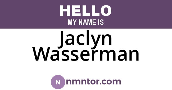 Jaclyn Wasserman