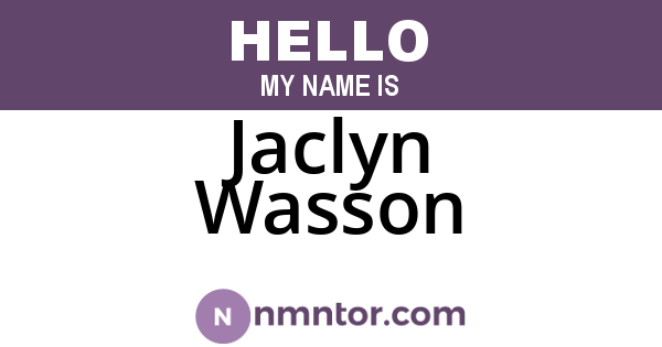 Jaclyn Wasson