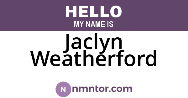 Jaclyn Weatherford