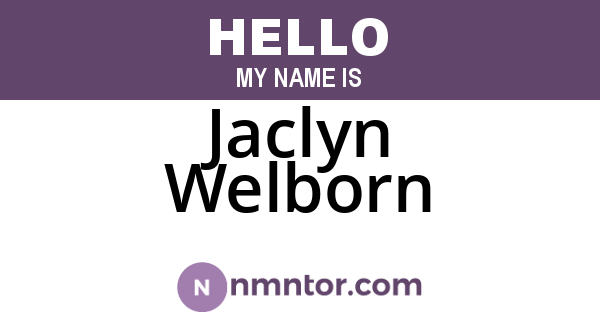 Jaclyn Welborn