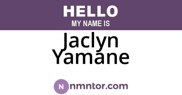 Jaclyn Yamane