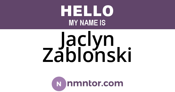 Jaclyn Zablonski