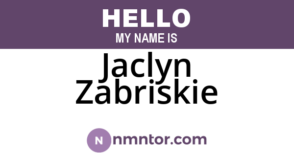 Jaclyn Zabriskie