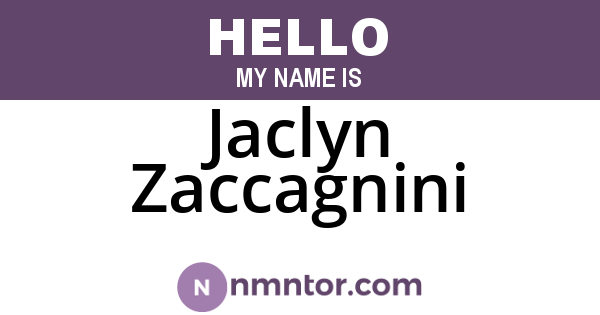 Jaclyn Zaccagnini