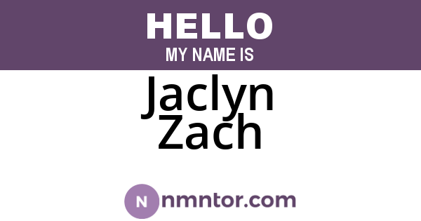 Jaclyn Zach