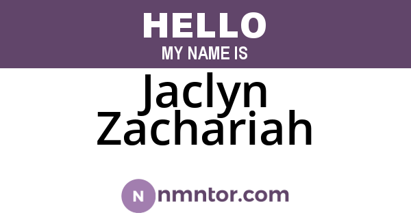 Jaclyn Zachariah