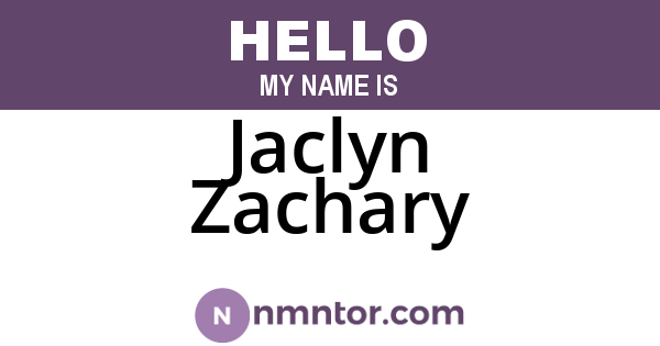Jaclyn Zachary