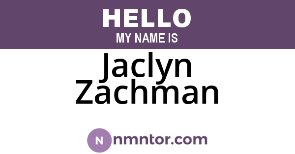 Jaclyn Zachman