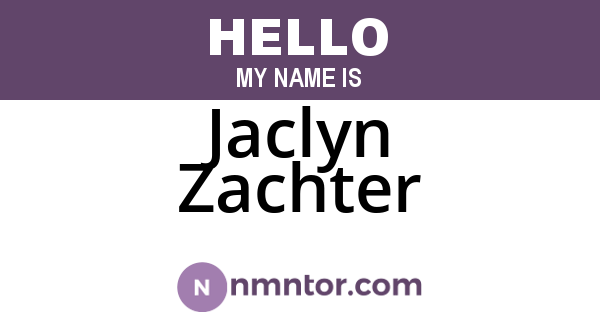 Jaclyn Zachter