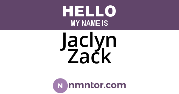 Jaclyn Zack