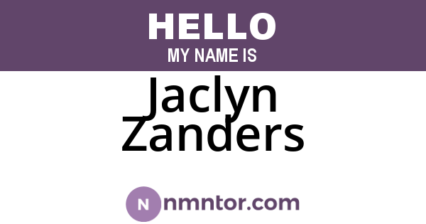 Jaclyn Zanders