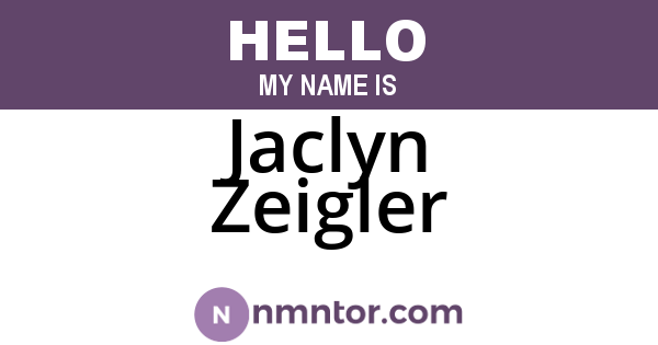 Jaclyn Zeigler