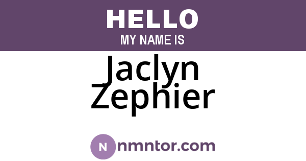 Jaclyn Zephier
