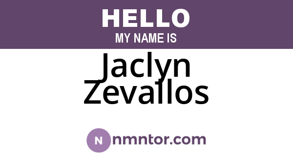 Jaclyn Zevallos