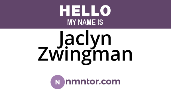 Jaclyn Zwingman