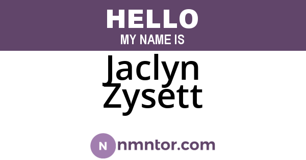 Jaclyn Zysett
