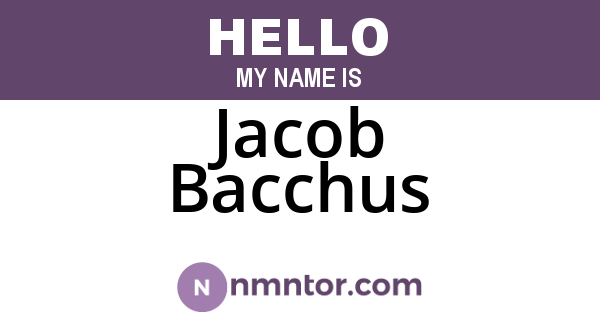 Jacob Bacchus