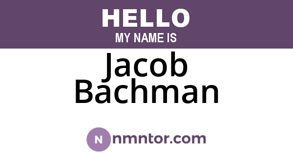 Jacob Bachman