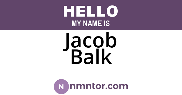 Jacob Balk