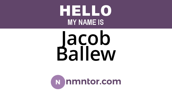 Jacob Ballew