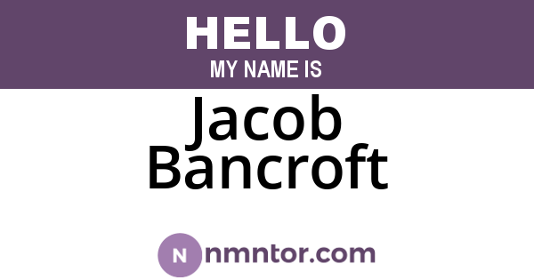 Jacob Bancroft