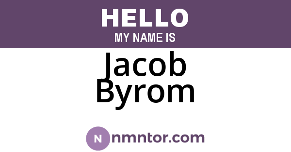 Jacob Byrom