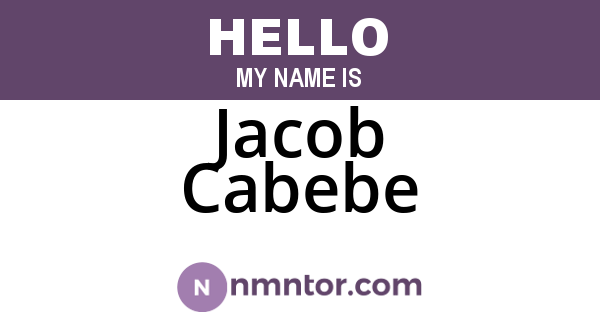 Jacob Cabebe
