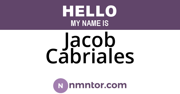 Jacob Cabriales