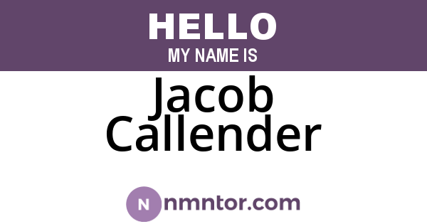 Jacob Callender