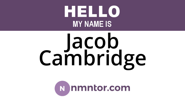 Jacob Cambridge