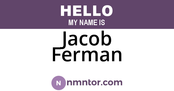 Jacob Ferman