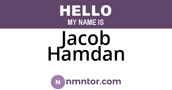 Jacob Hamdan