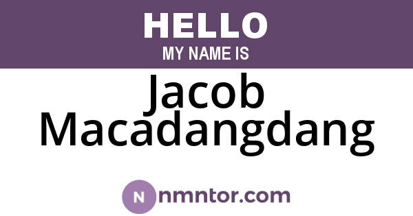 Jacob Macadangdang