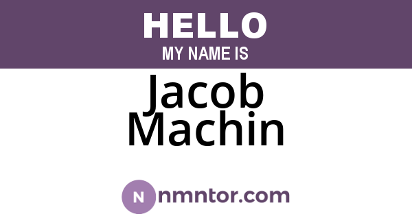 Jacob Machin