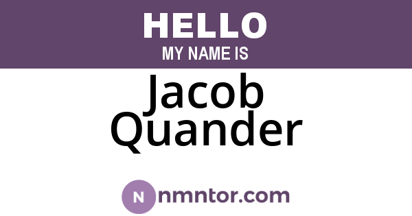 Jacob Quander