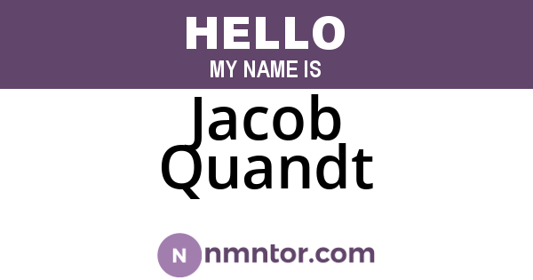 Jacob Quandt